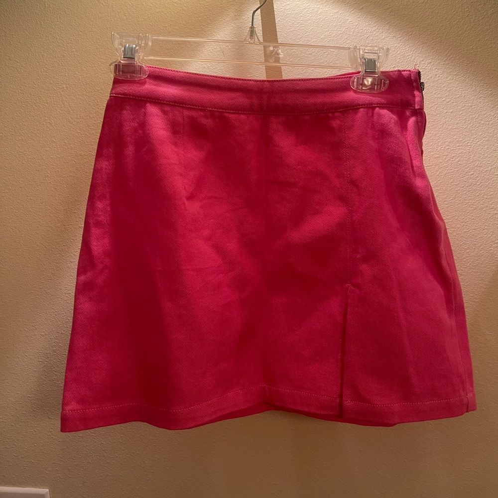 Hot pink mini skirt